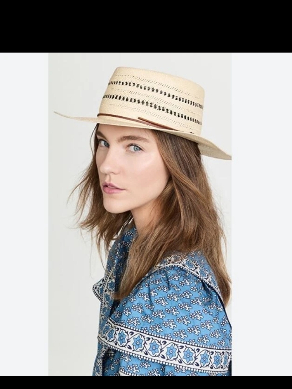 Rag & Bone Cora Panama Straw Hat, Natural Color, Size M